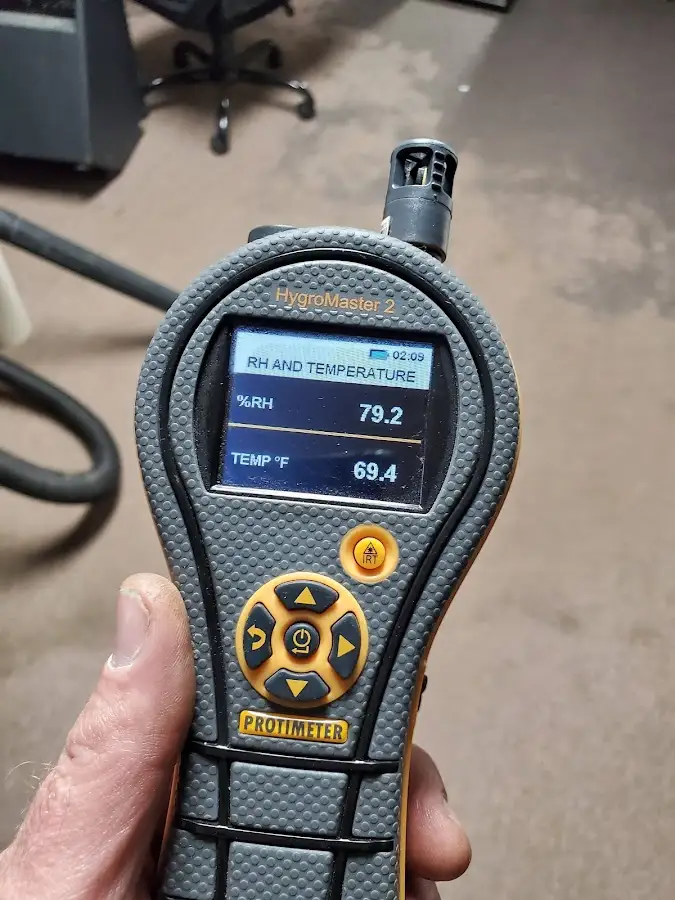 Moisture meter humidity assessment for Fire & Smoke Damage Restoration in Olney